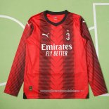 Primera Camiseta AC Milan Manga Larga 2023 2024