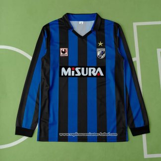 Primera Camiseta Inter Milan Retro Manga Larga 1988-1989