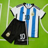 Primera Camiseta Argentina Jugador Messi Nino 2022